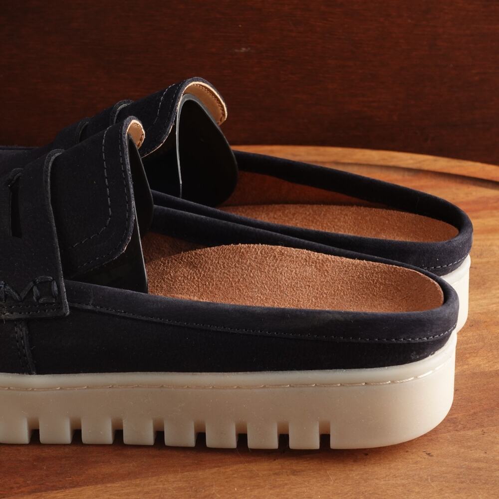 Vionic Navy Suede Slip-On Loafers with White Sole - Picture 8 of 13